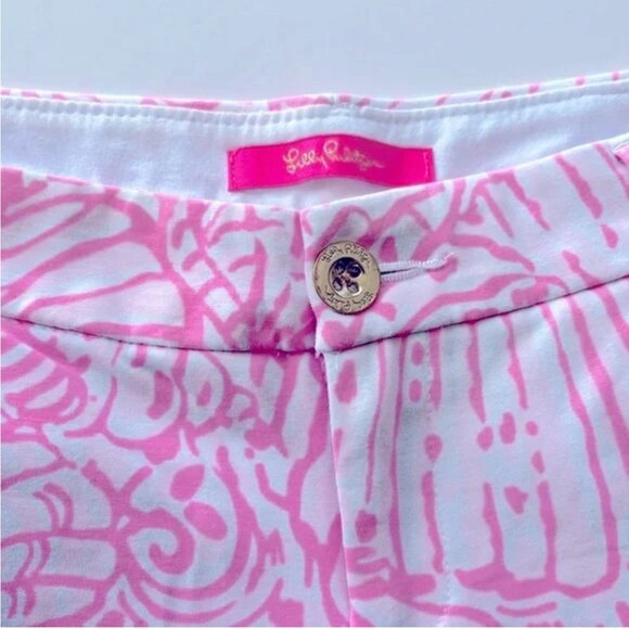 Lilly Pulitzer Jayne Knit Pelican Pink Sea Cups Shorts Womens 4 - Picture 6 of 8